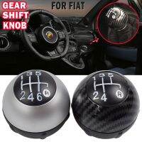 For Fiat 500 2012-2018 5/6 Speed Gear Shift Knob Sitck Head Leather Gloss Black Cap Replacement