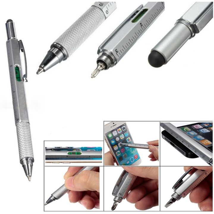 irctbv-ปากกาไขควงเอนกประสงค์โน้ตบุ๊คระบบเน็ตเวิร์กแบบ6-in-1-touch-pen-เครื่องวัดระดับ-stylus