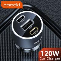 Toocki 120W Car Phone Charger Quick Charger QC4.0 PD3.0 USB Type C Fast Charging in Car For iPhone 14 13 Xiaomi 12 Realme Laptop Car Chargers