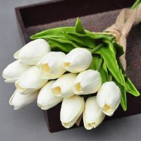 35cm 10pcs Artificial Flowers Tulip Bouquet Wedding Party Decoration Gifts Real Touch PE Fake Flowers for Living Room Home Decor