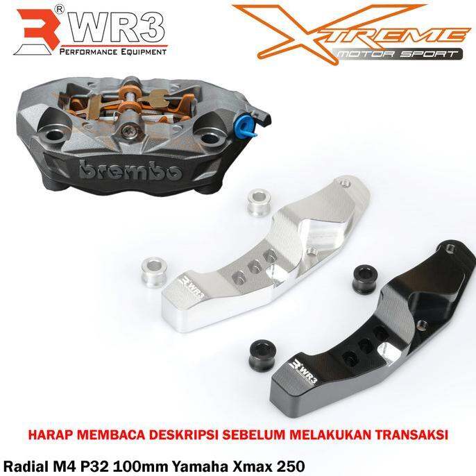 Paket Kaliper Brembo M4 P32 100Mm + Breket Wr3 Yamaha Xmax 250Cc 300Cc ...