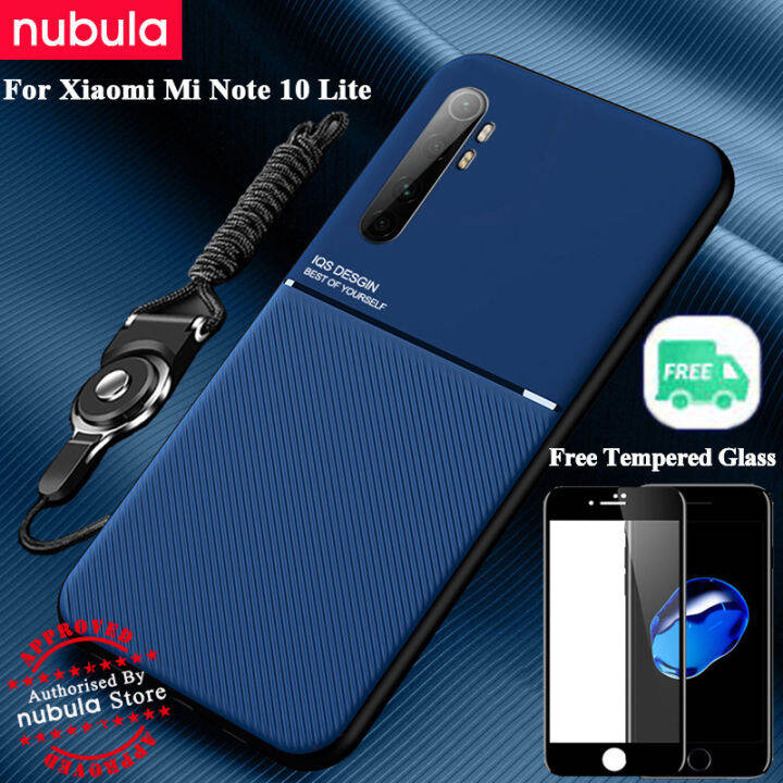 nebula-สำหรับ-xiaomi-mi-note-10-lite-6-47นิ้ว-ปลอกฟรีกระจกเทมเปอร์-silky-รู้สึกหนัง-hp-xiaomi-note10-lite-โทรศัพท์มือถือกรณีกันกระแทกรถแม่เหล็กปกหลัง-lanyard-ชุดทำความสะอาดหน้าจอสำหรับ-xiaomi-mi-note-