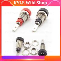 KYLE Wild Shop 5pcs Female Jack Chassis Panel Mount Socket 2mm male Banana plug Connector for Non-Shrouded Brass Nickel plated