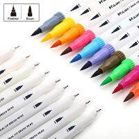 1218243648สีสีน้ำ Art Markers ชุดแปรงปากกา Dual Tip Fineliner Drawing สำหรับการประดิษฐ์ตัวอักษรภาพวาด Art Supplies