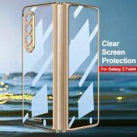 GKK Luxury Electroplating Screen Glass Cover For Samsung Galaxy Z Fold 4 Case Camera Protection Hard PC For Galaxy Z Fold4 Case