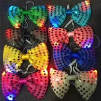 10 ชิ้น Mens Bow TIES LED กระพริบ Light Up เลื่อมชายเนคไท Club Christmas PARTY ผู้หญิง Tie ของขวัญ