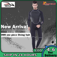 ชุดดำน้ำ Baju Menyelam Neoprene บอดี้แบบชิ้นเดียว3มม. สำหรับผู้ชายชุดดำน้ำเล่นเซิร์ฟขนาดพิเศษดำน้ำฉมวกแทงปลา