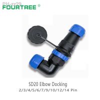 SD20 Elbow Waterproof Connector IP68 Wire Cable Connection Male Plug Female Socket Aviation Docking/Back Nut/Flange/Square