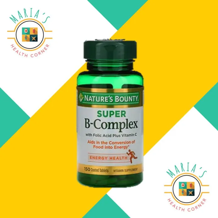 Nature's Bounty, Super B-Complex With Folic Acid Plus Vitamin C, 150 ...