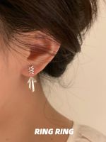 Vivienne Westwood Pure white ribbon｜With ear clips/RINGRING store ear studs ribbon bow niche luxury earrings high-end