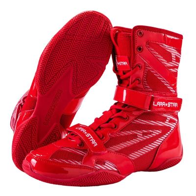 TaoBo Original LARA STAR Pro Boxing Shoes for Men High Top Wrestling Sneakers Anti Slip Hook Loop Lace Weight Lifting Boots