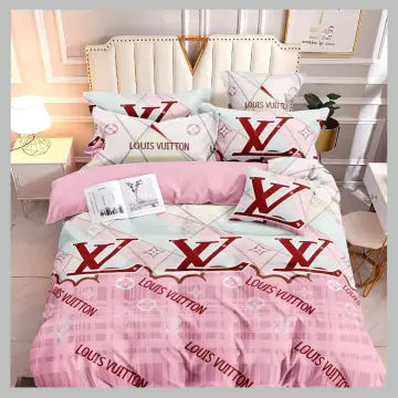 Louis vuitton rainbow luxury brand bedding set bedspread duvet cover set  hot 2023 home decor