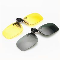 【hot】 1Pc Car Night Safety Driving Glasses Clip Sunglasses Men Vision Anti-glare Driver Goggles ！