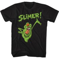 ผ้าฝ้ายแขนสั้นเสื้อยืด Ghostbusters จริง Slimer ทุกข์