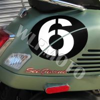 สติกเกอร์แฟริ่มสาร์มอเตอร์ไซค์3M ใหม่ NO.6อุปกรณ์ตกแต่งกันน้ำสำหรับ Vespa Sei 6 Giorni GT GTS GTL GTV 125 300 Gts300ie ซุปเปอร์