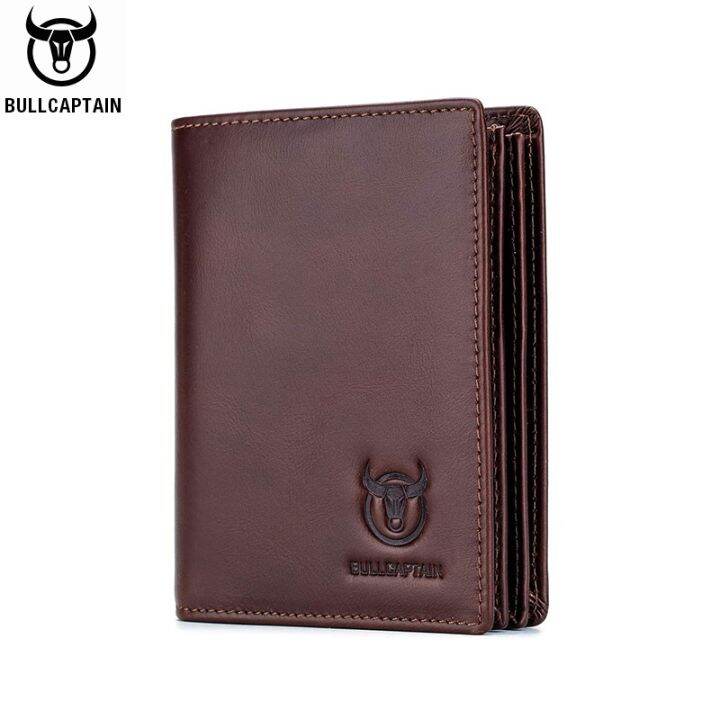 layor-wallet-bullcaptain-ใหม่-rfid-ผู้ชาย39-s-กระเป๋าสตางค์หนังสั้นแนวตั้งหัวรถจักรอังกฤษที่เดินทางมาพักผ่อนแพคเกจบัตรมัลติฟังก์ชั่กระเป๋าสตางค์หนัง