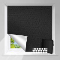 Removable 100% Light Blocking Darkest Window Film Cloth DIY Total Blackout Glass Privacy Darkening Window Sticker HeatInsulation Window Sticker and Fi