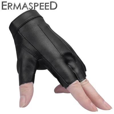 Half Finger Leather Motorcycle Gloves Fingerless Mens Motorbike Gloves For Cycling Climbing Hiking Hunting MTB Riding Gloves