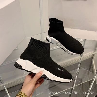 High Top Elastic Knitted Boots with Thick Soles and High Insets, Super Hot Couple Shoes, Casual Sports Shoes