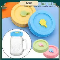 EILEEN 1/4Pcs การดื่ม การเก็บรักษาอาหาร ป้องกันการรั่ว มีรูฟาง ฝากระป๋อง ฝาขวด Mason Jar Lids