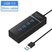 3.0ฮับ USB 3.1ชนิด C 4พอร์ตสำหรับคอมพิวเตอร์พีซีโน้ตบุ๊คแล็ปท็อปอุปกรณ์เสริมฮับ3พร้อมตัวแยกอะแดปเตอร์ OTG แบบ LED