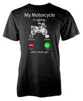 My Motorcycle Is Calling Adventure bike Must Go Phone Screen Adult T-Shirt