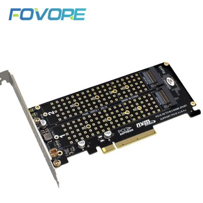 Dual NVMe M.2อะแดปเตอร์ PCIe NVMe SSD ไปยัง PCI-e 4.0 X8/X16การ์ดรองรับ M.2 (คีย์ M) NVMe SSD อะแดปเตอร์2280/2260/2242/2230 FJK3825