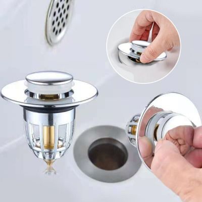 ■☁ Drain Filter Bounce Up Electroplated Press-type 1pc ABS Durable Bath Accessory