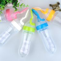 Safe Silicone Baby Spoon Utensils Bottle Squeezer Feeding With Spoon Food Rice Cereal Bottle New Utensil Solid Feeding Dropper Bowl Fork Spoon Sets