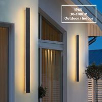 Waterproof Outdoor Wall Lamp Long Strip LED IP65 Modern Light Warm White Nautral Light Cold Light Garden Light 110V 220V