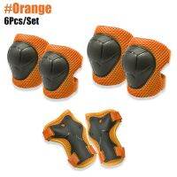 Orange 6Pcs Protective Gears Set For Kids Children Knee Pad Elbow Pads Wrist Guards Child Safety Protector Kit For Cycling Bike Skating