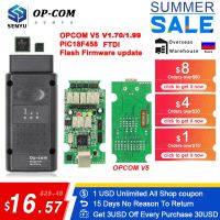 OPCOM V5 1.70 PIC18F458 FTDI Flash Firmware update 1.99 CAN BUS OP COM For Opel OBD OBD2 Scanner Auto Car Diagnostic Tool Cable