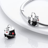 925 เงินสเตอร์ลิงของขวัญแม่ Charm ลูกปัด Mom Love Happy Family Dangle Fit Pandora สร้อยข้อมือสร้อยคอ DIY เครื่องประดับ-Naoei