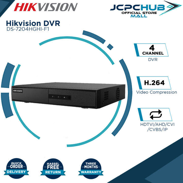 Hikvision DVR 4 Channel DS-7204HGHI-F1/K1 H.264+ 1080P Lite 4CH 1SATA ...