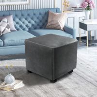 All-inclusive Ottoman Cover Velvet Thicken Elastic Flexible Footstool Cover Square Chair Covers Dust-proof Washable for Room