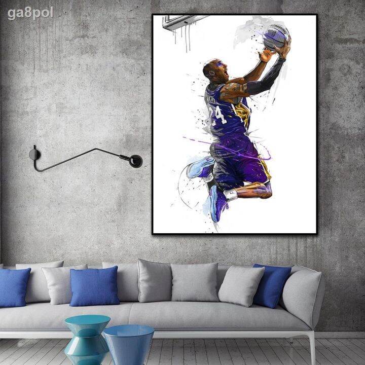 ∈ Famous Basketball Player Wall Art Painting Poster Shooting Athletes ...