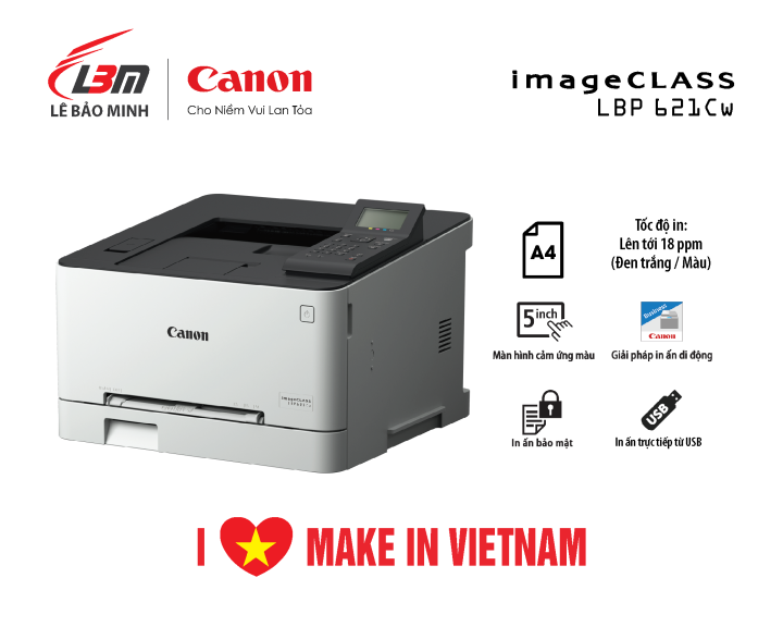 Máy in laser màu Canon A4 LBP621cw (in màu laser, có kết nối wiffi)