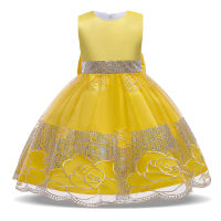 Big Rose Dress Kids Party Dresses For Girls Children Costume Flower Wedding Dress Girl Infant Vestido Elegant Sleeveless