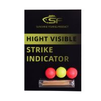 ㍿ SF 3Pcs Fly Fishing Small Round Indicators 0.5 Inner Diameter 2mm Tooth Pick 2 Red 1 Yellow