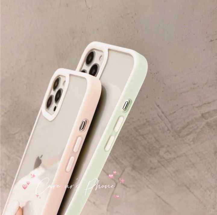 iphone-11-11-pro-max-12-12-pro-12-pro-max-เคสกันกระแทก-หลังใส-ขอบสีทูโทน-ขอบกล้องนูน-ขอบสีคลุมรอบเครื่อง