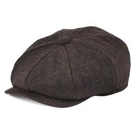 BOTVELA 50 Wool Tweed Newsboy Cap for Men Women Herringbone 8 Panel Apple Caps Cabbies Hat Woolen Headpiece Beret Hats 005