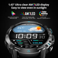 COLMI M42 S Mart W Atch 1.43 Amoled จอแสดงผล100โหมดกีฬาด้วยเสียงสมาร์ทนาฬิกาผู้ชายผู้หญิงทหารเกรดความเหนียวนาฬิกา