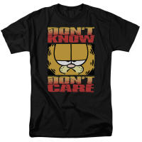 【Fashion】 Garfield Don’t Know Don’t Care T-shirt License Manga T-shirt Black แฟชั่นแขนสั้นผ้าฝ้าย