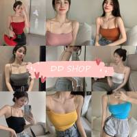 DD SHOPพร้อมส่ง FY2928 เสื้อสายเดี่ยว มีฟองน้ำ ผ้านิ่มลื่นใส่สบายบางเบา -H