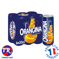 Orangina Sparkling Orange Juice Pulp Soda Tall Cans น้ำส้มออเรนจิน่า แบบกระป๋อง 330ml แพ็ค 6 ขวด