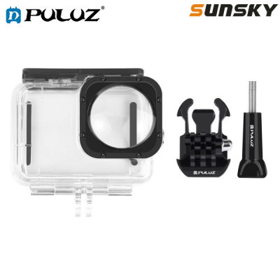 PULUZ ติดตั้งแบบธรรมดาเคสมีสายรัดป้องกันกระเป๋ากล้องกันน้ำ40ม. &amp; สกรูสำหรับ GoPro Hero11สีดำ/ HERO10สีดำ/สีดำ HERO9เลนส์แม็กซ์ม็อด