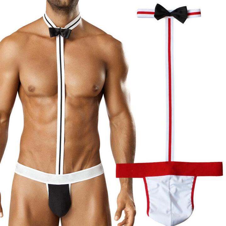 Waiter Briefs Novelty Thong Costume Underwear Bodysuit Sexy Men Mankini