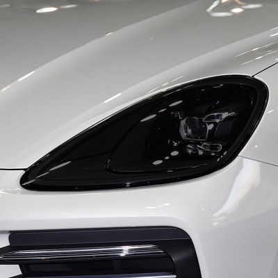 สติกเกอร์ทีพียูรมควันสีดำฟิล์มติดหน้าจอโทรศัพท์ไฟหน้ารถของ FNE 2ชิ้นสำหรับ Porsche 911 718พริกป่น Panamera Macan Taycan Accessories