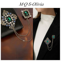 M·Q·S-Olivia   เข็มกลัด ประดับไข่มุก พลอยเทียม ลายดอกไม้ หรูหรา คุณภาพสูง สไตล์วินเทจ อุปกรณ์เสริม สําหรับตกแต่งเสื้อผ้า