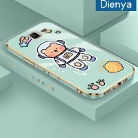 เคสปลอกสำหรับ Samsung Dienya J2ลายการ์ตูนสเปซหมีกรอบสี่เหลี่ยมใหม่หุ้มพื้นผิวเคสซิลิกาเจลแบบนิ่มกันกระแทกเคสมือถือรวมเลนส์กล้องถ่ายรูปฝาครอบป้องกันทั้งหมด